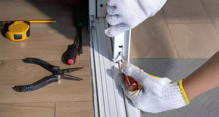 Backyard Sliding Door Track Repair in Richmond West, FL